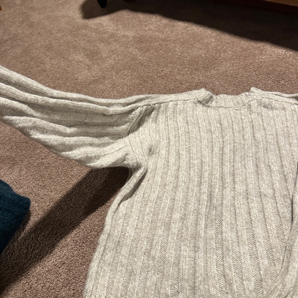 Zara-Women's Light cream Ribbed Sweater